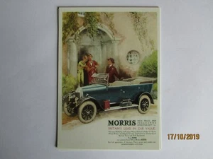 VINTAGE AD GALLERY POSTCARDS BULLNOSE MORRIS COWLEY 1924 (X25 IN A PACK) - Picture 1 of 1