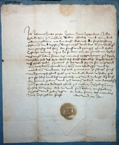 MANOSCRITTO CAPPELLANO GEORG ALTARE MESSKIRCH AN RAT ÜBERLINGEN SIGILLO TEDESCO 1515 - Foto 1 di 7