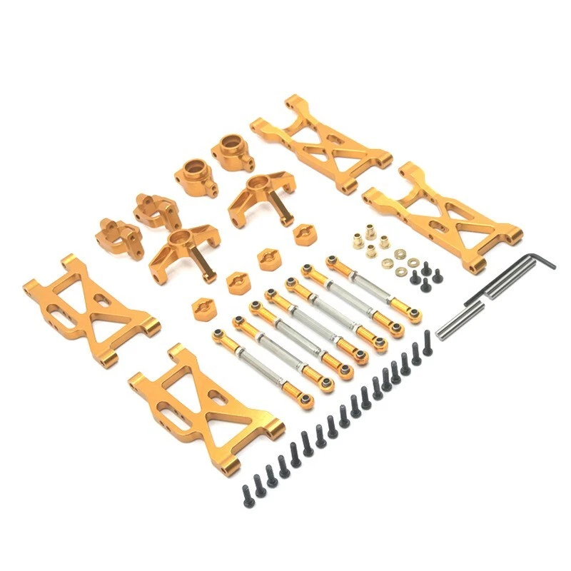 Juego de brazo de dirección de vaso de dirección de varilla de amarre de metal para coche de radiocontrol Wltoys 1/10 104001 104002 Foto 1 de 1