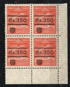 Brasil, correo aéreo, 1930 Scott # 1 CL 12, MNH, bloque de 4, excelente - Imagen 1 de 1
