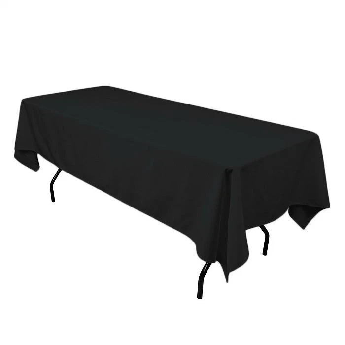 NEW LinenTablecloth 60 x 102-Inch Rectangular Polyester Tablecloth Black - Image 1 of 1