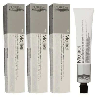 Loreal Majirel 3 x 50 ml Haarfarbe 4 mittelbraun Permanente Haarfarbe Set