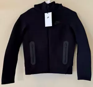 Nike Hoodie Tech Fleece Jacket Zip Up FD3285-010 Kids Size S Black BNWT - Picture 1 of 4