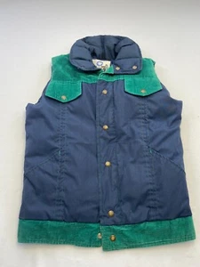 Chaleco de Camionero Vintage Royal Down Products EE. UU. Azul Puffer Chaqueta Hombres L Pana - Imagen 1 de 13