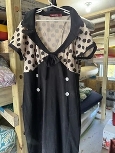 Miusol Tan/black  V Neck Form Fitting Lightweight Dress Sz 2XL - Picture 1 of 8