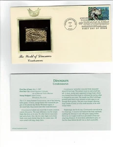 The World of Dinosaurs- Ceratosaurus--1st day issue-Gold May 1, 1997 - Picture 1 of 4