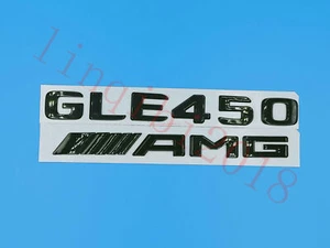 NEW Gloss Black GLE450 + AMG Letters Trunk Embl Badge Sticker for Mercedes Benz - Picture 1 of 9
