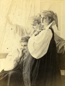 France Young Women Odalisques Old Goupil CDV Photo of Painting 1865 - Picture 1 of 3