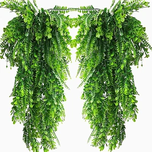 2 Pcs Ferns Artificial Hanging Plants Large Faux Plant Wall Plants Fake Ivy Room - Picture 1 of 7
