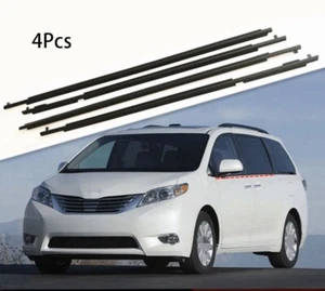Sellador de tira impermeable para ventana de puerta 4 piezas moldura negra para Toyota Sienna 2010-2020 - Imagen 1 de 6