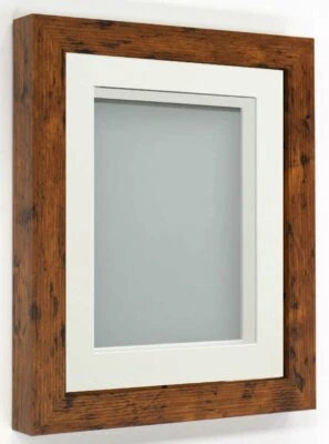 FRAME COMPANY Rustic 3D Box Frame Rickman Range Shadow Frames with Choice of Mount Colours UK