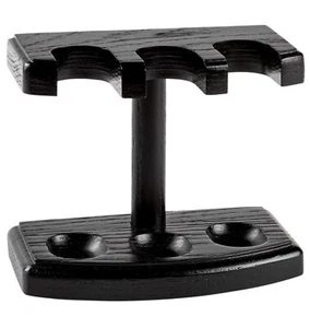 Angelo Pipe Stand Round Wood Black Dark 3 Pipe New - Picture 1 of 1