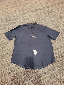 Nordstrom Mens Short Sleeve Button Down Shirt Blue WrinKle Free XL - Picture 1 of 12