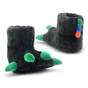 Girls Kids Slippers Booties Home House Slippers 2-3 Wide Big Kid Dinosaur Paw - Picture 1 of 7