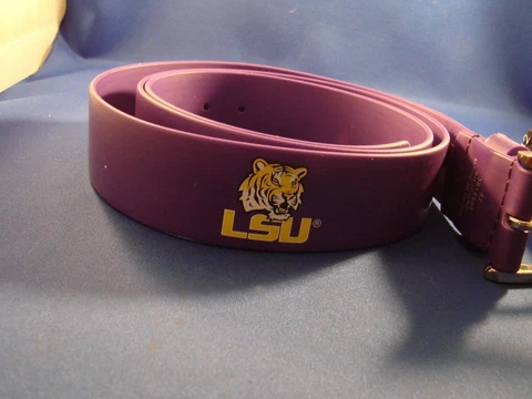 LSU Tigers Danbury Rubber Belt Size 42 BRAND NEW Free Shipping Cover