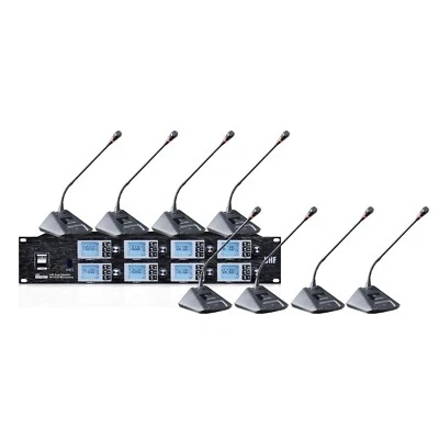 Professional 8 Channel Conference Wireless Microphone For Church School Stage - Image 1 of 2
