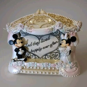 Disney Minnie Mickey Wedding Picture Frame 3.5"x5" Happily Ever After - Picture 1 of 15