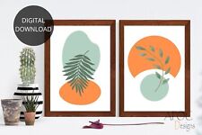 Abstract Boho Wall Art Set of 2 Printable Posters | Minimalist Boho Wall Art Set