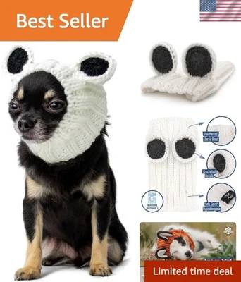 可爱的熊猫主题针织狗鼻涕 - 冬季可调节耳颈罩 — 第 1/4 张图片