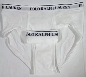 (2) Polo Ralph Lauren Classic Fit White Cotton Men's Briefs Underwear Size LARGE - Picture 1 of 7