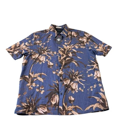 Ted Baker London Azul Marrón Floral S/S Mezcla de Lino Burton Frontal Talla 5 Nuevo con Etiquetas Foto 1 de 4