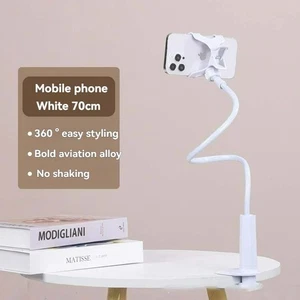 Mobile Phone Stand Lazy Bedside Holder Long Arm Clip Desktop Cantilever Support - Picture 1 of 8