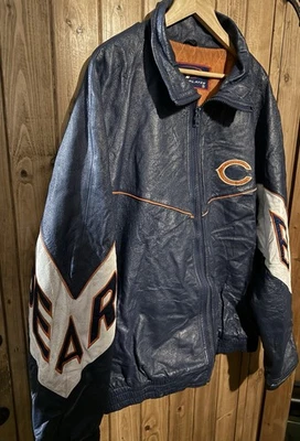 VTG Leather Pro Player Chicago Bears Jacket 2XL USA Sports - Image 1 of 4