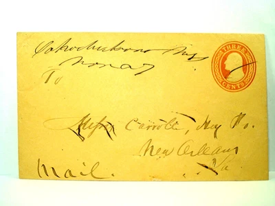 1850's OAKACHICKAMA Mississippi MISS Cover HISTORIC PIECE - Image 1 of 2