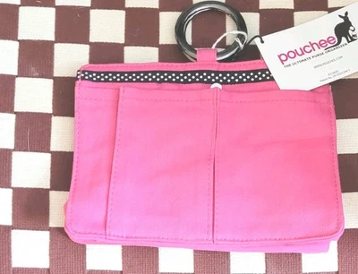 Bolso de mano organizador de varios bolsillos rosa Pouchee cierre magnético ¡NUEVO!  Foto 1 de 4