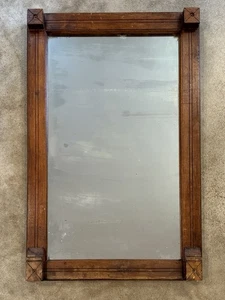 Antique 22”x 34" Rectangular Framed Vanity Mirror Antique Douglas Fir 1896 VTG - Picture 1 of 10