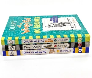 Diary of a Wimpy Kid Book Lot 3 No Brainer Big Shot Diper Overload 16 17 18 - Picture 1 of 6