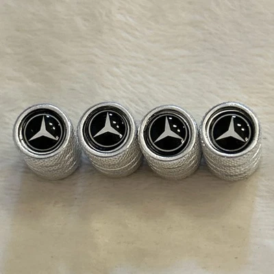 Juego de 4 tapas de vástago de válvula plateadas Mercedes Benz Foto 1 de 3