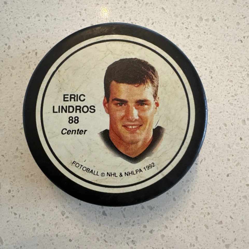 Eric Lindros #88 Philadelphia Flyers 1992 vintage GT SLUG NHL NHLPA OHL ++ disco Foto 1 de 2