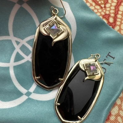 Pendientes colgantes Kendra Scott negros con Gabby Danielle iridiscente raros Foto 1 de 3