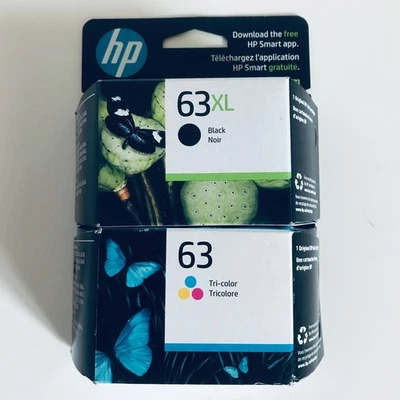 Paquete combinado de cartuchos de tinta originales HP 63XL 2022-2023 negro + 63 colores L0R48AN OEM Foto 1 de 4