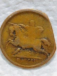 1863 ~ F. SIGEL ~ CIVIL WAR TOKEN ~ F ~ CLIPPED PLANCHET - Picture 1 of 2