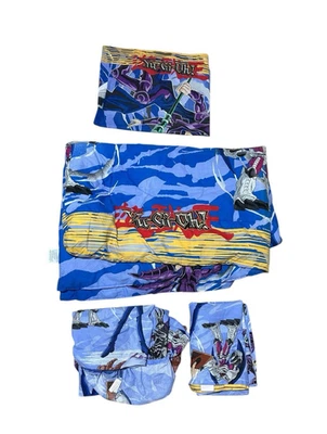 Yu-Gi-Oh! 1996 Kazuki Takahashi Comforter Sheet Pillow Set 86" x 63" Twin Vtg - Image 1 of 4
