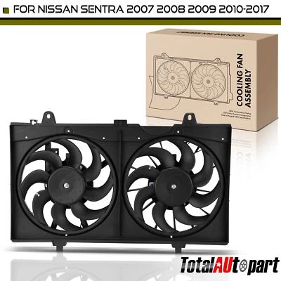 1x Conjunto de ventilador doble con cubierta para Nissan Sentra 2007 2008 2009 2010 2011-2017 Foto 1 de 4