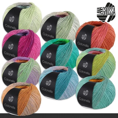 Lana Grossa 5 x 100 g Cotonella Pima Baumwolle Kettengarn Wolle Garn 10 Farben - Bild 1 von 3