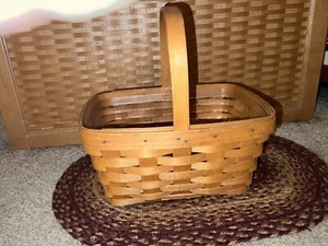 Vintage 1997 Longaberger Spring Basket With Stationary Handle and Protector - Picture 1 of 5
