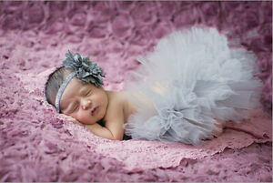 Baby Girl Newborn Photo Costume Photography Prop Outfit Tutu Skirt Headband A02