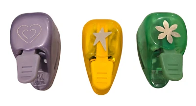 EK Success Paper Punches - Heart, Star, and Flower Designs (Set of 3) Scrapbook - Image 1 of 2