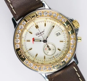 Chopard Mille Miglia Quarz Chronograph, Diamantlünette 31mm Damen Lederband limi - Picture 1 of 10