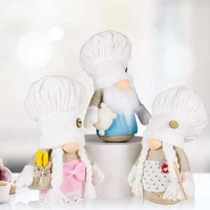 Chef Gnomes Gonks Plush Handmade Tomte Doll Farmhouse Kitchen Christmas Ornament - Picture 1 of 8