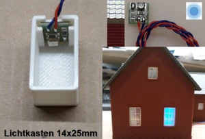 LED Hausbeleuchtung BLAU mit Lichtbox 14x25mm Lichtkasten 8-18VDC - Bild 1 von 6