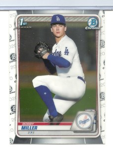 Bobby Miller 2020 Bowman Draft Chrome 1st card # BD-38 Los Angeles Dodgers