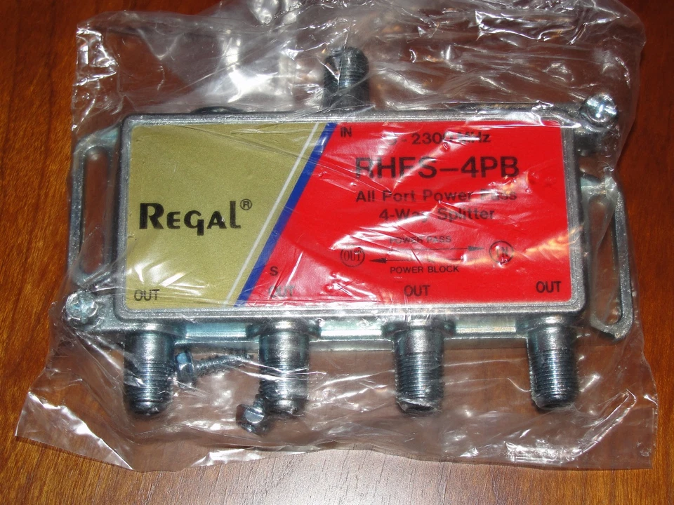 Regal RHFS-4PB  All Port Power Pass 4-Way Splitter , 5-2300Mhz; New - Image 1 of 1