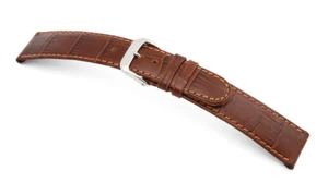 RIOS1931 Embossed Alligator Grain Watch Band Strap 20 mm Cognac "ARGENTINA" - Picture 1 of 3