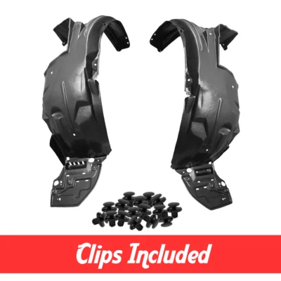 Front Driver & Passenger Side Fender Liner Set w/ Clips For 2009-2014 Honda Fit Foto 1 de 4