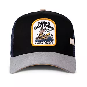 Coastal HFT Sumo Samoa Trucker Cap Black/Grey Meshcap Baseball Surf Cap New - Picture 1 of 3